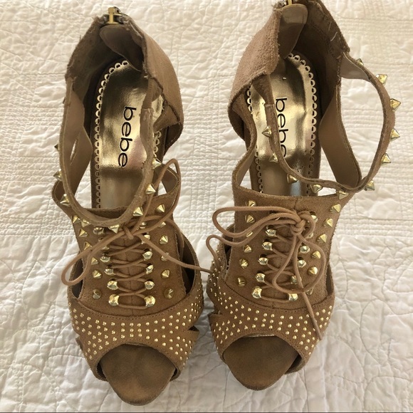 bebe Shoes - Bebe Suede Studded Heels